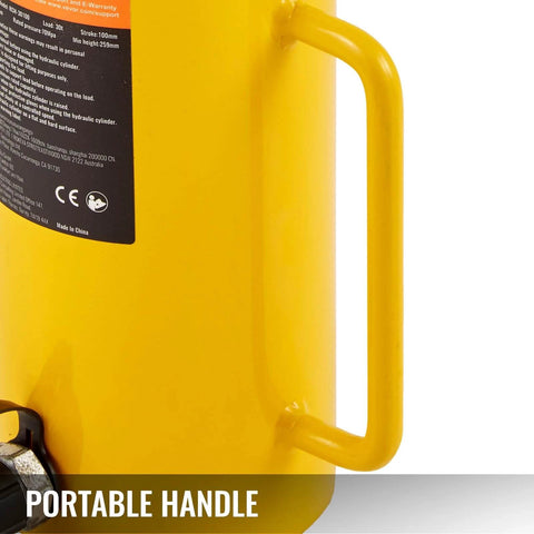 Close-up of handle on Hydraulic Cylinder Jack 30Ton, Solid Ram Hydraulic Cylinder 4Inch, Stroke Single Acting Hydraulic Cylinder
