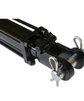 Close-up of Workhorse Double Acting Tie Rod Hydraulic Cylinder For Agriculture, 2 Inch Bore 10 Inch Stroke, welded ends visible