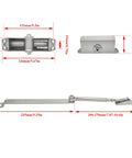 Heavy Duty Hydraulic Door Closer With Adjustable Arm And Hold Open Aluminum Alloy Construction Soft Close Action dimensions