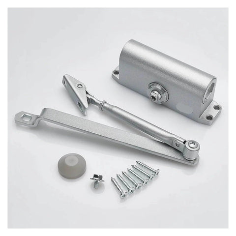 Heavy Duty Automatic Hydraulic Door Closer With Arm, Limiter And Mechanical Speed Control, Smooth Quiet Close For Doors Up To 85 Kg
