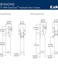 Diagram showing dimensions for Hydraulic Door Closer, Exposed Mounting, 11094000003 with measurement details.