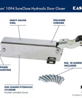 Hydraulic Door Closer, Exposed Mounting, 11094000003 with polished chrome finish and exposed mounting, shown with screws
