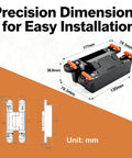 Diagram of door hinge dimensions for 2 Pack 7 Inch Hydraulic Self Closing Concealed Door Hinges Heavy Duty Metal 180 Degree Opening Adjustable Closing Speed Rust Resistant For Commercial And Residential Interior Exterior Doors, showing measurements in mm with illustrated hinge.