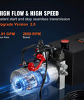 8 Quart Hydraulic Power Unit, Double Acting Dump Trailer Pump, 0.91 GPM Flow Rate, 3200 PSI Max Relief Pressure, DC 12V
