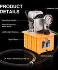 Hydraulic Electric Pump 8.4Quart 2.1Gallon Single Acting Manual Valve 8L Hydraulic Power Pack with gauge and connectors