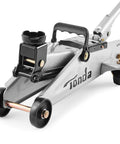 Heavy Duty 2 Ton Floor Jack With Safe Hydraulic Lift For Cars Portable Car Jack 4.9 To 11.8 Inch Lift 3800 Lb Capacity With Built In Safety Bypass Valve And Easy Maneuverability On Two Large Steel Casters TONDA