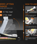 Diagram of Low Profile Hydraulic Floor Jack With Quick Lift Pump For Racing And Everyday Use Three Ton Capacity