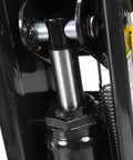 Close-up of Low Profile Hydraulic Floor Jack 2.5 Ton With Quick Lift Pump Trolley Style Beefy Heavy Duty Steel Build.