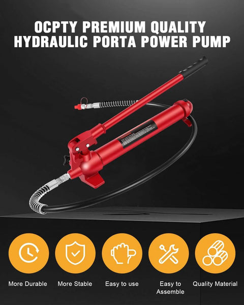 10 Ton Hydraulic Floor Jack Pump Ram Replacement With Long Handle For Auto Body Frame Repair and Heavy Duty Equipment