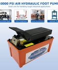 Pro Grade Air Hydraulic Pump With Foot Operated Control For 10,000 PSI Heavy Duty Lifting In Machinery And Auto Repair Half Gallon Reservoir Delivers Real Power For Automotive And Industrial Jobs