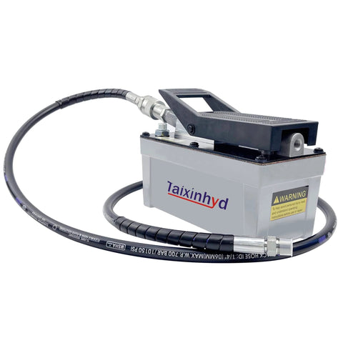 Taixinhyd Hydraulic Pump Air Hydraulic Foot Pump Aluminum Tank 98 CU.in 10000 PSI Air Actua Treadle Hydraulic Pump with Pipe, Grey