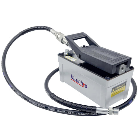 Taixinhyd Hydraulic Pump Air Hydraulic Foot Pump Aluminum Tank 98 CU.in 10000 PSI Air Actua Treadle Hydraulic Pump with Pipe, Grey
