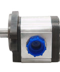 Side view of Hydraulic Gear Pump 3-17 GPM Straight 3/4" Keyed Shaft, Aluminum Hydraulic Oil Gear Pump CID 1.37, Steel Flange