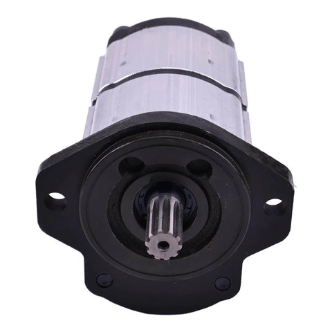Front view of HOLDWELL 10T Hydraulic Gear Pump 67051095 67051100 compatible with Casappa PLP20.7 series, 8.15cc+8.15cc replacement part.