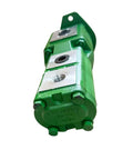 SJ34566 Hydraulic Pump SJ13305 fits for John Deere 6120E 6100D 6105D shown in a side view with green metal casing