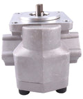 Front view of FridayParts Hydraulic Gear Pump 67810-76100 67810-76102 GPO79R GPO120R GPO79L GPO120L Compatible for Kubota Tractor B1550D B1550E B1750D B8200EP Replacement (Right-rotation) showing metal housing and shaft.