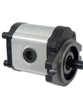 4-18GPM Hydraulic Gear Pump SAE A-2 Flange Cast Iron 9-Spline Shaft CW showing side view with flange and shaft