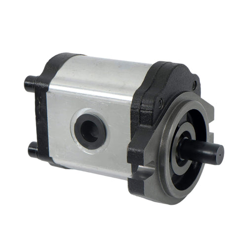 4-18GPM Hydraulic Gear Pump SAE A-2 Flange Cast Iron 9-Spline Shaft CW showing side view with flange and shaft