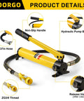 Heavy Duty Hydraulic Hand Pump CP 180 Manual Lift Pump, ZG3/8 connector, non-slip handle, hose, and release valve visible