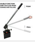 Magister Hydraulics Single Acting Hydraulic Hand Pump with 1 QTs Tank showing push-pull handle mechanism
