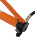 Close-up side view of CP-700 Hydraulic Manual Pump, 20000Pa Hydraulic Hand Pump Manual Lifting Pump, orange steel body
