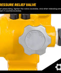 Close-up of pressure relief valve on NEWTRY Hydraulic Hand Pump CP-700 10000psi Manual Hydraulic Pump Power Pack.