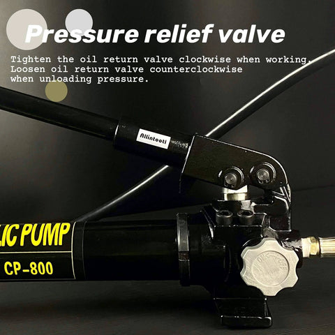 Close-up view of 10000 psi Hydraulic Hand Pump 2 Speed Power Pack Hydraulic Lifting Pump showing pressure relief valve.