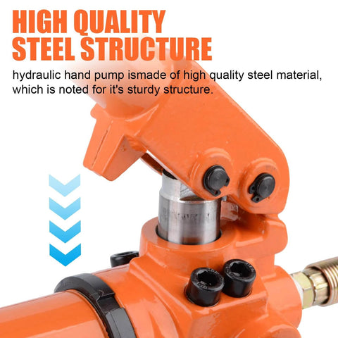 Close-up of 1000psi HZ-700 Hydraulic Pump Hand Operated Pump showing steel structure and components.