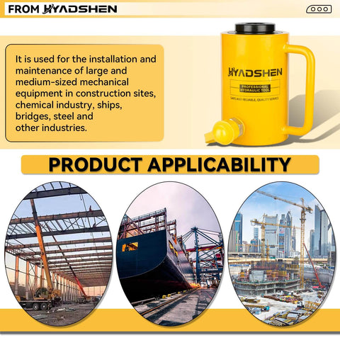 Beefy 30 Ton Hydraulic Hollow Cylinder Jack With 2 Inch Stroke for heavy duty lifting in machinery and shipbuilding use HYADSHEN.
