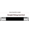 Diagram of Three Eighths Inch Hydraulic Hose Assembly 120 Inch Long With Female JIC 37 Degree Crimped On Both Ends Two Wire SAE 100R2AT