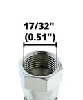 Close-up of crimped female JIC 37 degree fitting on Three Eighths Inch Hydraulic Hose Assembly 120 Inch Long Two Wire SAE 100R2AT