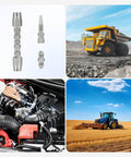 Go-To 3-Piece Hydraulic Hose Repair Kit With Reusable Zinc-Plated Carbon Steel Fittings For R2/R16/R17/R19 Hoses, 1/4 3/8 1/2 Inch IDs, 4000 PSI Emergency Fix For Heavy Machinery Construction And Farm Equipment