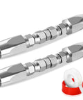 Half Inch Hydraulic Hose Field Repair Kit Set, Reusable Heavy Duty Galvanized Carbon Steel Fittings, 2 Pieces, with white sealing tape