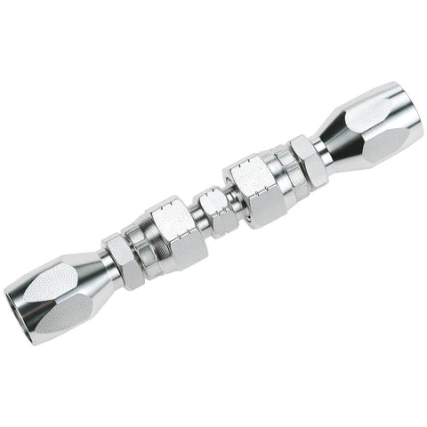 Hydraulic Hose Repair Kit Two Pack One Quarter Inch Inner Diameter Reusable Field Fittings For SAE 100R5 Braided Hoses Easy Clamp On Install Leak Proof Seal Emergency Hose Repair Tool For Heavy Equipment And Machinery, showing metal fittings with hexagonal nuts and connectors.