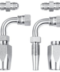 2-Pack 90 Degree Hydraulic Hose Field Repair Kit For Three Eighths Inch Inner Diameter Reusable, Zinc Plated Fittings And Components