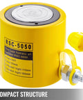 Front view of Beefy 50 Ton Hydraulic Jack With 2 Inch Stroke Solid Single Acting Ram Cylinder 50Mm Bore Lifting Tool For Auto Repair Heavy Equipment And Workshop Use By Mophorn.