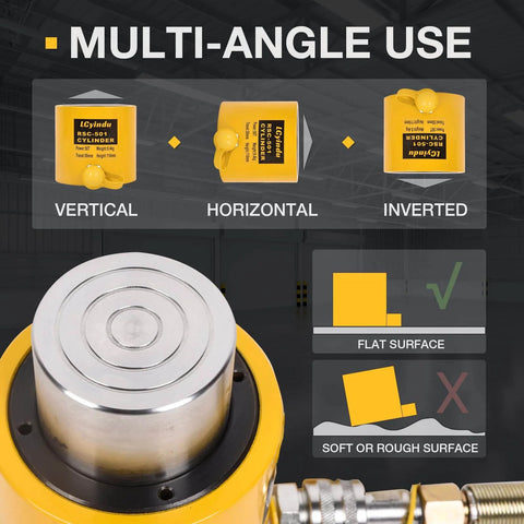 Heavy Duty 50 Ton Hydraulic Cylinder Jack Ram With A 2 Inch Stroke For Lifting Heavy Equipment And Vehicles RSC 501