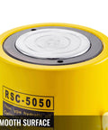 Top view of yellow Beefy 50 Ton Hydraulic Jack With 2 Inch Stroke Solid Single Acting Ram Cylinder 50Mm Bore Lifting Tool