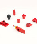 Powerful 12 Ton Porta Power Hydraulic Jack Kit components including red attachments for auto body frame repair