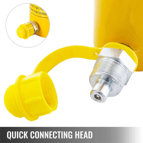 Close-up of the quick connecting head on the Beefy 50 Ton Hydraulic Jack With 2 Inch Stroke Solid Single Acting Ram Cylinder 50Mm Bore Lifting Tool