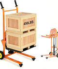 Workhorse Heavy Duty Hydraulic Material Lift With Steel Platform Board 450 Lb Capacity 36 Inch Max Lift Pallet Truck with wooden boxes
