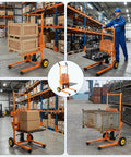 450 Lbs Hydraulic Material Lift Dolly With Adjustable Forks And Removable Platform Manual Fork Winch Stacker For Pallets Pallet Truck Dolly Cart A True Workhorse Heavy Duty Warehouse Lift 36 Inch Max Lift in warehouse lifting boxes and metal parts