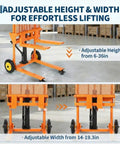 450 Lbs Hydraulic Material Lift Dolly With Adjustable Forks And Removable Platform Manual Fork Winch Stacker For Pallets
