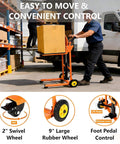 Workhorse Heavy Duty Hydraulic Material Lift With Steel Platform Board 450 Lb Capacity 36 Inch Max Lift Pallet Truck in use