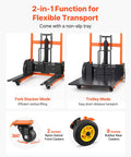 Heavy Duty Hydraulic Material Lift Stacker With 450 Lb Load Capacity And 39.4 Inch Lift Height, Foldable Portable Pallet Truck