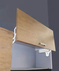 Hydraulic Buffer Cabinet Door Hinges installed on wooden cabinet, vertical swing lift up, 7.72-8.82lbs capacity, cabinet, closet, wardrobe use