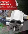 Front view of 11GPM 2 Stage 3000PSI Hydraulic Log Splitter Pump Aluminum Hydraulic Gear Wood Splitting Machine Pump