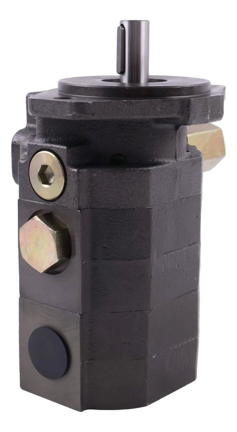 Holdia 2 Stage Hydraulic Log Wood Splitter Pump 28 GPM, 3000 PSI Continuous in black cast iron, side view