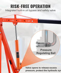 Instructional diagram for heavy duty 3 ton hydraulic long ram jack for engine hoists with clevis base slow release system