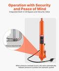 Heavy Duty 8 Ton Hydraulic Long Ram Jack For Engine Hoists With Air Pump And Clevis Base Cylinder VEVOR with pressure valve details